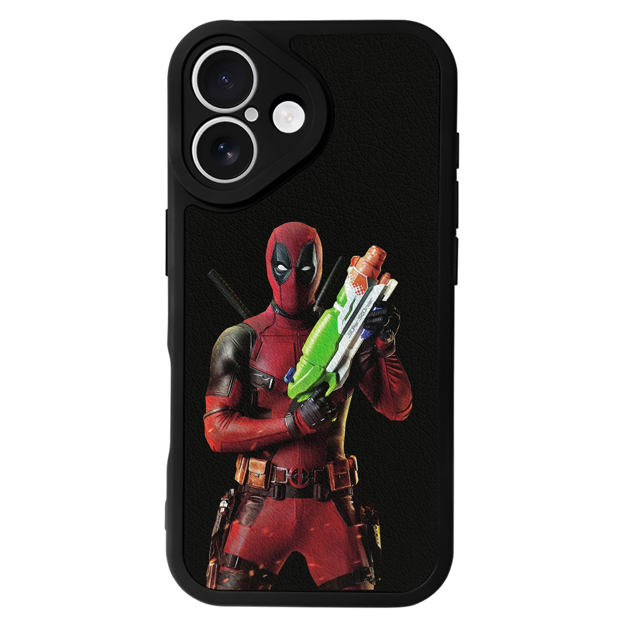 （画像用） Deadpool デッドプール 【iPhone 16シリーズ対応】シリコンスマホケース（レザー調） 材質：シリコン
